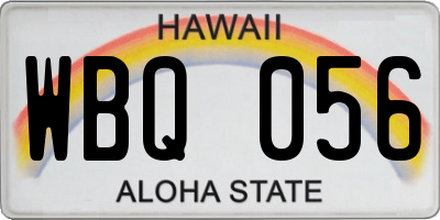 HI license plate WBQ056