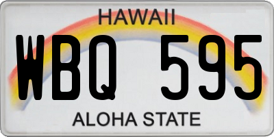 HI license plate WBQ595
