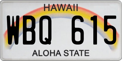 HI license plate WBQ615