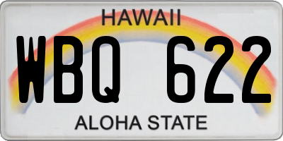 HI license plate WBQ622