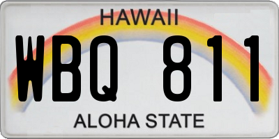 HI license plate WBQ811