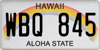 HI license plate WBQ845