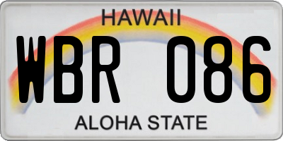 HI license plate WBR086