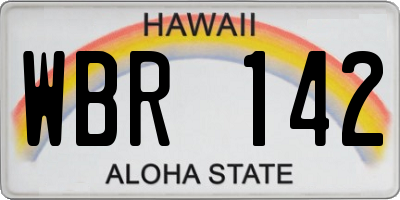 HI license plate WBR142