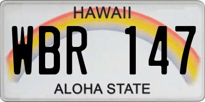 HI license plate WBR147