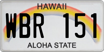 HI license plate WBR151