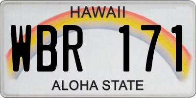 HI license plate WBR171