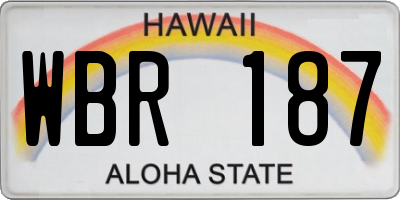 HI license plate WBR187