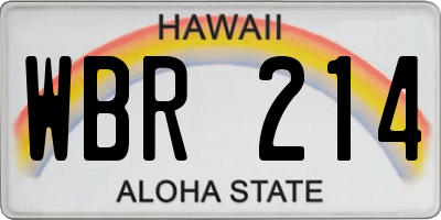 HI license plate WBR214