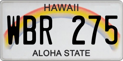 HI license plate WBR275