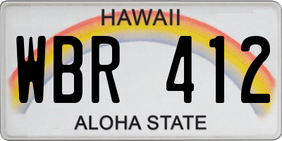 HI license plate WBR412