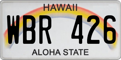 HI license plate WBR426