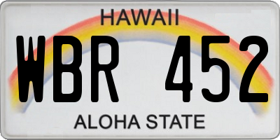 HI license plate WBR452