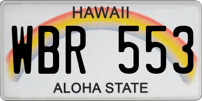 HI license plate WBR553