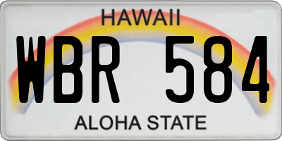 HI license plate WBR584