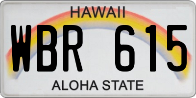 HI license plate WBR615