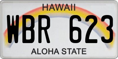HI license plate WBR623