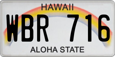 HI license plate WBR716