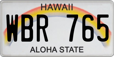 HI license plate WBR765
