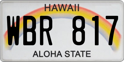 HI license plate WBR817