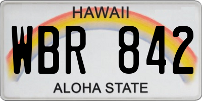 HI license plate WBR842