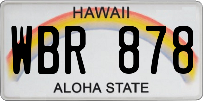 HI license plate WBR878