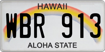 HI license plate WBR913