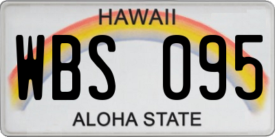 HI license plate WBS095