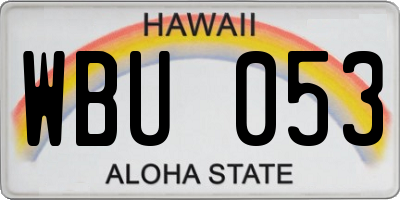 HI license plate WBU053