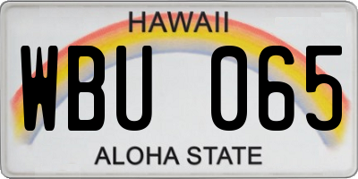 HI license plate WBU065