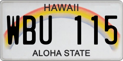 HI license plate WBU115