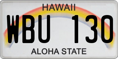 HI license plate WBU130