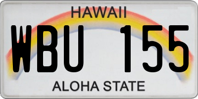 HI license plate WBU155