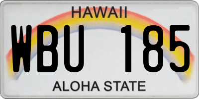 HI license plate WBU185