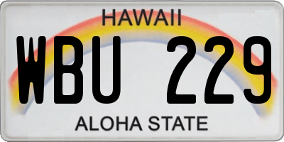 HI license plate WBU229