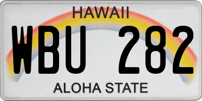 HI license plate WBU282