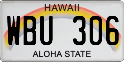 HI license plate WBU306