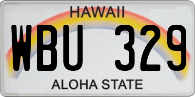 HI license plate WBU329