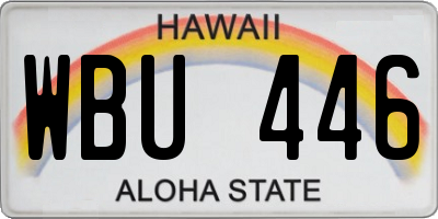HI license plate WBU446