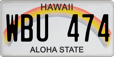 HI license plate WBU474