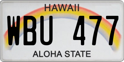 HI license plate WBU477