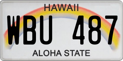 HI license plate WBU487