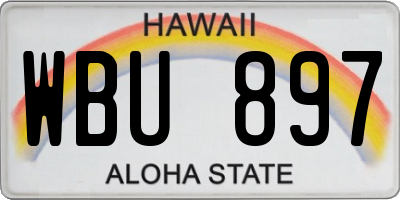 HI license plate WBU897