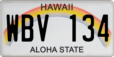 HI license plate WBV134
