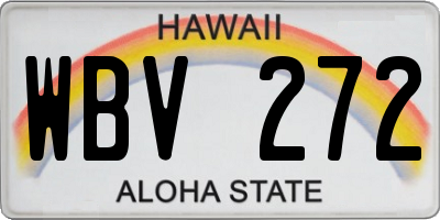 HI license plate WBV272