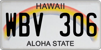 HI license plate WBV306