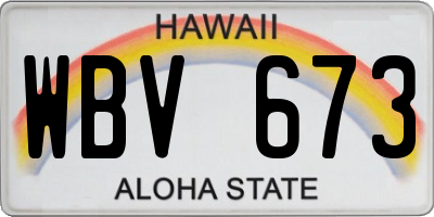 HI license plate WBV673