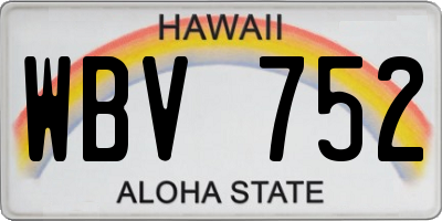 HI license plate WBV752