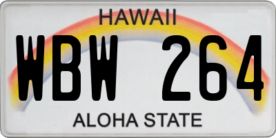 HI license plate WBW264
