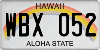 HI license plate WBX052
